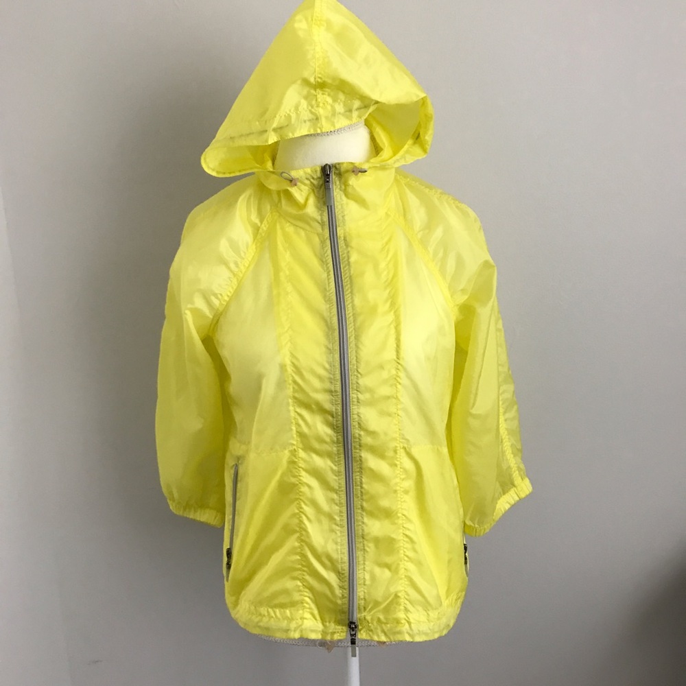 VINCE Yellow Spring Thin Hooded Rain Jacket Coat